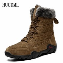 겨울 스노우 부츠 남성 방수 패브릭 신발 모피 플러시 따뜻한 중반 송아지 야외 미끄럼 방지 편안한, 09 47, 02 브라운_09 47