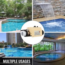 켠테이너 수영장 깊은 테라스 풀장 2kw 220V 수영장 히터 스파 전기 온수기 펌프 욕조 풀 장비 조절기, 03 UK plug_01 2KW