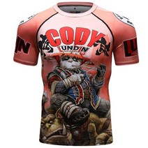 주짓수래쉬가드 도복 cody lundin 남성용 디지털 프린트 반팔 런닝 래쉬가드 라운드넥 주짓수 탑스