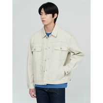 [빈폴] 아이보리 세미 오버핏 데님 트러커 재킷 (BC2239C710)