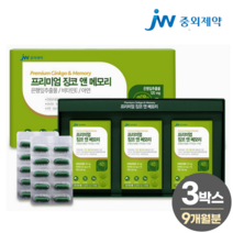 프리미엄 징코 앤 메모리 식약처 인증 두뇌 기억력 인지력 혈행 개선 은행잎 추출물 영양제, 3박스, 90캡슐