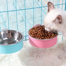 아이구감사합니다 고양이 강아지 철장 전용 밥그릇 1구 케이지 방묘문 방묘창 물그릇, 철장밥그릇(속그릇 포함), 옐로우그린