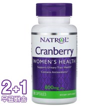 나트롤 Cranberry 800mg per serving 30캡슐 3통, 1개, 기본