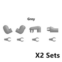 테크닉 중국레고 호환 MOC 특수 팔 빌딩 블록 군인 피규어 스쿼트 다리 위치 부품 바디 팜 핸드 헬드 무기 DIY 완구 C331, Grey-2Sets