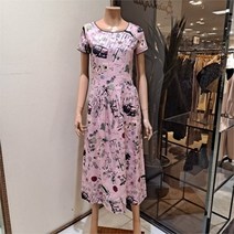 비꼴리끄 NC09 린넨 프린트배색원피스 B222WO6190