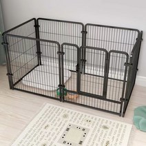 DsdMat 강아지 울타리 강아지 펜스 하우스 안전문 애견울타리 강아지용품 6p, 블랙
