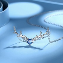2022 Original s925 Sterling Silver One Deer with You 목걸이 여성 Net Hongsen Antler Pendant Net Red with Elk Clavicle Chain
