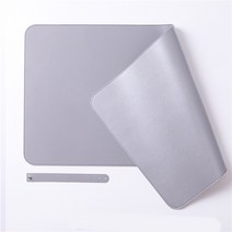 다다랜드 논슬립 가죽 마우스패드 양면 투톤 데스크매트, 그레이-라이트실버 50 X 100CM