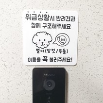 [에이바이독] 위급상황시 구해주세요 긴급 강아지알림판 현관문스티커 레터링 초인종스티커 도어사인 문패 팻말, 7번