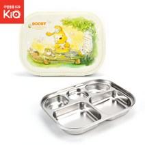 부비 락도시락 스텐급식식판 유치원 어린이집도시락, 부비락 세트(식판+뚜껑+주머니)