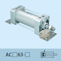 신영제어기 공압실린더 AC63 Rc3/8 (복동편로드 에어쿠션타입 중형실린더), 175