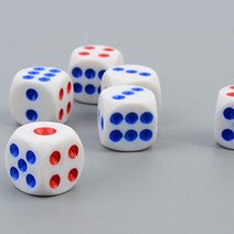 깔끔한 플라스틱 주사위 6P 빨강 파랑 매끄러운 표면 PVC 보드게임 파티 행사 오락실창업 스포츠용품