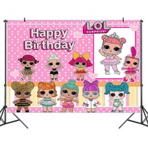 LOL 서프라이즈 장난감 인형 엘오엘 배경 소품 파티 여아 아이 생일 선물 귀여운, [03] 150X210cm, [01] Doll backdrop1