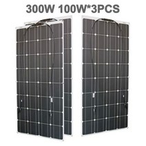 태양 전지 패널 유연한 키트 10A 20A 충전 컨트롤러 캠핑 카 홈 지붕용 12V 100W 200W, 3 개 100w