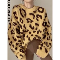 레오파드 니트 스웨터