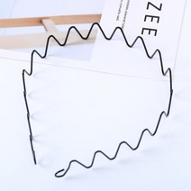 빅 웨이브 철사 머리띠 남여공용 헤어밴드 물결 와이어 메탈 남자