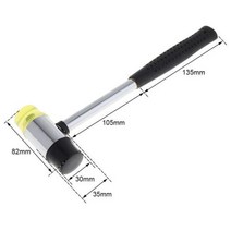 양면 미니 망치 25303540mm 양면 고무 망치 가정용 나일론 머리 망치 DIY 수공구 보석공예유리, 35MM