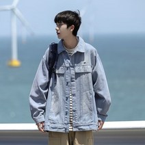 데님점퍼 봄계절 아메카지스타일 클래식 구제워싱 와이드 루즈핏 트렌드 커플점퍼 JK952 P65 4994443494