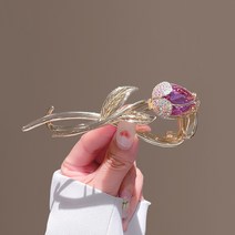 [2개] 울금향 비녀 진주 헤어핀 헤어비녀 반자동 수동핀 머리핀 한복비녀