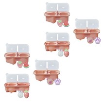 Nolepe 실리콘 원형 케이크 2구 베이킹몰드 우드 스틱 50개 포함, 2개, 핑크수박+딸기,핑크토끼+당근,핑크곰+발바닥