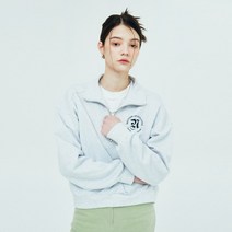 앤커버 로만 타이포 로고 하프집업-화이트 멜린지 - WHITE MELANGE 142505