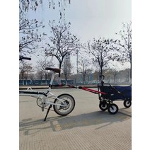 브렌타 캠핑카 트레일러 커넥터 바이크 커넥팅 로드 트레일러 전동차 자전거 액세서리, 01. 검은색과 빨간색의 캠핑카가 A산에 연결됩니다.