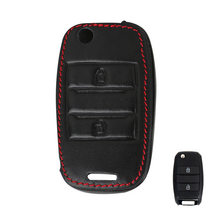 바이어블 기아 봉고3 2버튼 천연 소가죽 스마트키 케이스 VA-L05, 블랙_VA-L05