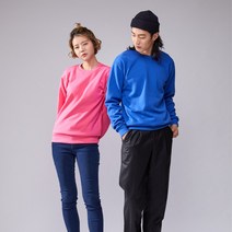 미소어패럴 국내제작 남녀공용 특양면 맨투맨 무지 기본 라운드 긴팔 티셔츠