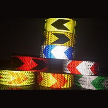 야간작업 반사스티커 45m 형광컬러 반사띠 안전표지 홀로그램 안전테이프 자전거 테잎, 옐로우레드