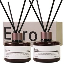 유로 진짜 디퓨저 200mlx2개실내 화장실 인테리어+섬유리드10개, 클린솝