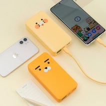 [카카오프렌즈] 사각 PD 고속 보조배터리 20000mAh(노트북 충전가능), 캐릭터:춘식이, 상세 설명 참조