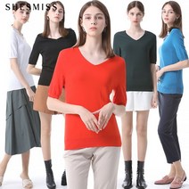 [쉬즈미스.] [쉬즈미스] 헬렌 소프트 브이넥 반팔 니트