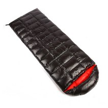 COSYEVNO 침낭 야외에서 야영하다 초경량 보온 휴대하기 편리, 블랙 레드, 거위 1200g