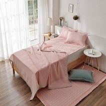 랑방하우스 시원한 선염시어서커 여름홑이불 누빔이불, 베이비핑크