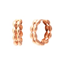 [비앤비골드]14K18K 2줄 볼륨 타원 대 원터치귀걸이 PNE27115