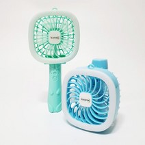 루시아 충전식 핸디선풍기(1+1) 접이식 미니 여름, 그린＋그린, 핸디팬