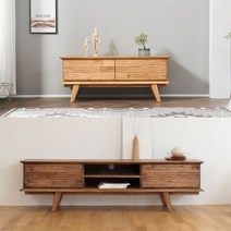다올퍼니 아라 북유럽 원목 높은 TV 거실장 티비다이 이사선물 집들이선물 인테리어선물, E-5. 아라 1800 비디오형 / 월넛-메이즈