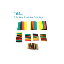 127 164 PCS 열 수축 튜브 방수 2:1 보호 와이어 DIY 전기 연결 랩 절연, 164Pcs Bag x 1