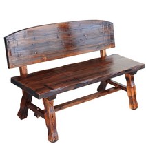 야외 원목 통나무 벤치 2인용 공원 의자 2인용 3인용, 두꺼운 스툴 140cm
