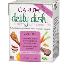 Caru Daily Dish 터키와 양고기 스튜 그레인 프리 습식 강아지밥 12.5온스 12강아지입