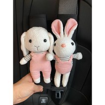 깜찍이 안전벨트커버 세트 여자 차량용품 새차꾸미기 여친 신차선물 자동차 안전벨트 쿠션, 베이비핑크(2개세트)
