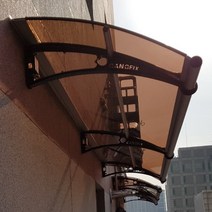 550X8200 계단캐노피 주차장 차양시스템 차광막 고정식어닝 DIY차양 렉산색상, 브라운, 블랙, 실버