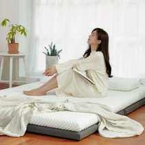 스너그홈 천연라텍스 매트리스 토퍼 라지킹 화이트 3cm