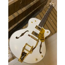 초중급 일렉기타 취미용 연습용 전자기타 동호회 공장 사용자 정의 화이트 팔콘 6120 세미 할로우 바디 재, 01 41 인치