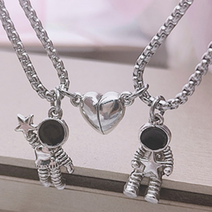 남자목걸이 귀여운 남성 목걸이 데일리 남자 여자 커플 자석 합체 세트