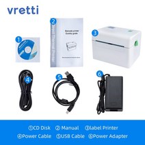 블루투스휴대용 핸드 프린터 사무용 복합기 복사기vretti dt108b 4 인치 라벨, dt108b 화이트, 영국 플러그