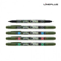 라인플러스 물로 지우는 트윈 수성 물 펜 (M/F) 1개입, 흑색