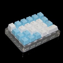 매크로 키보드 텐키 숫자키패드 프로그램 기계식 키패드 23 키 블루 핑크 pbt 키캡 rgb 백라이트 다채로운 라이트 게임 pc 노트북 mac win7 8 10, 게이트론 블루, 파란색 흰색