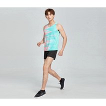 마라톤싱글렛 육상복 슈트 마라톤 달리기 남녀 스포츠 학생 트레이닝 복 조끼 경기복, L, 29, 2206 남성 KJW 스카이 블루