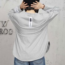 벅시루 여성 헬로라벨 둥근 바이어스 루즈핏 티